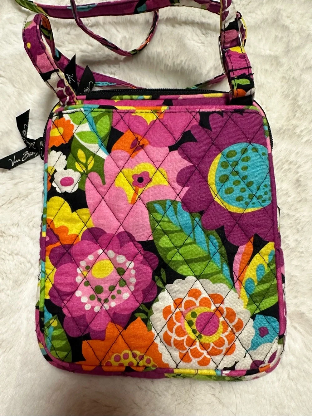 Vera Bradley Pink Multi Quilted Floral Crossbody Bag
